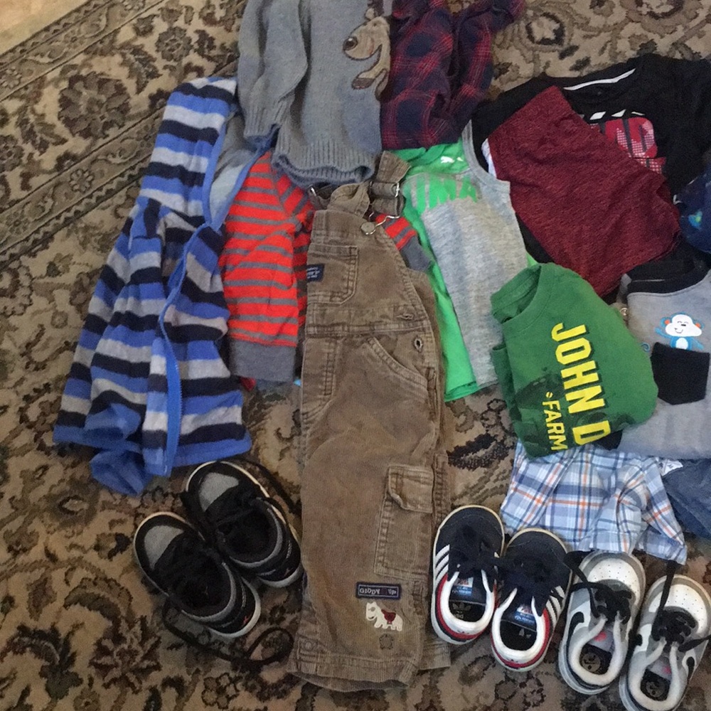 Bundle of baby boy clothes and shoes make offer